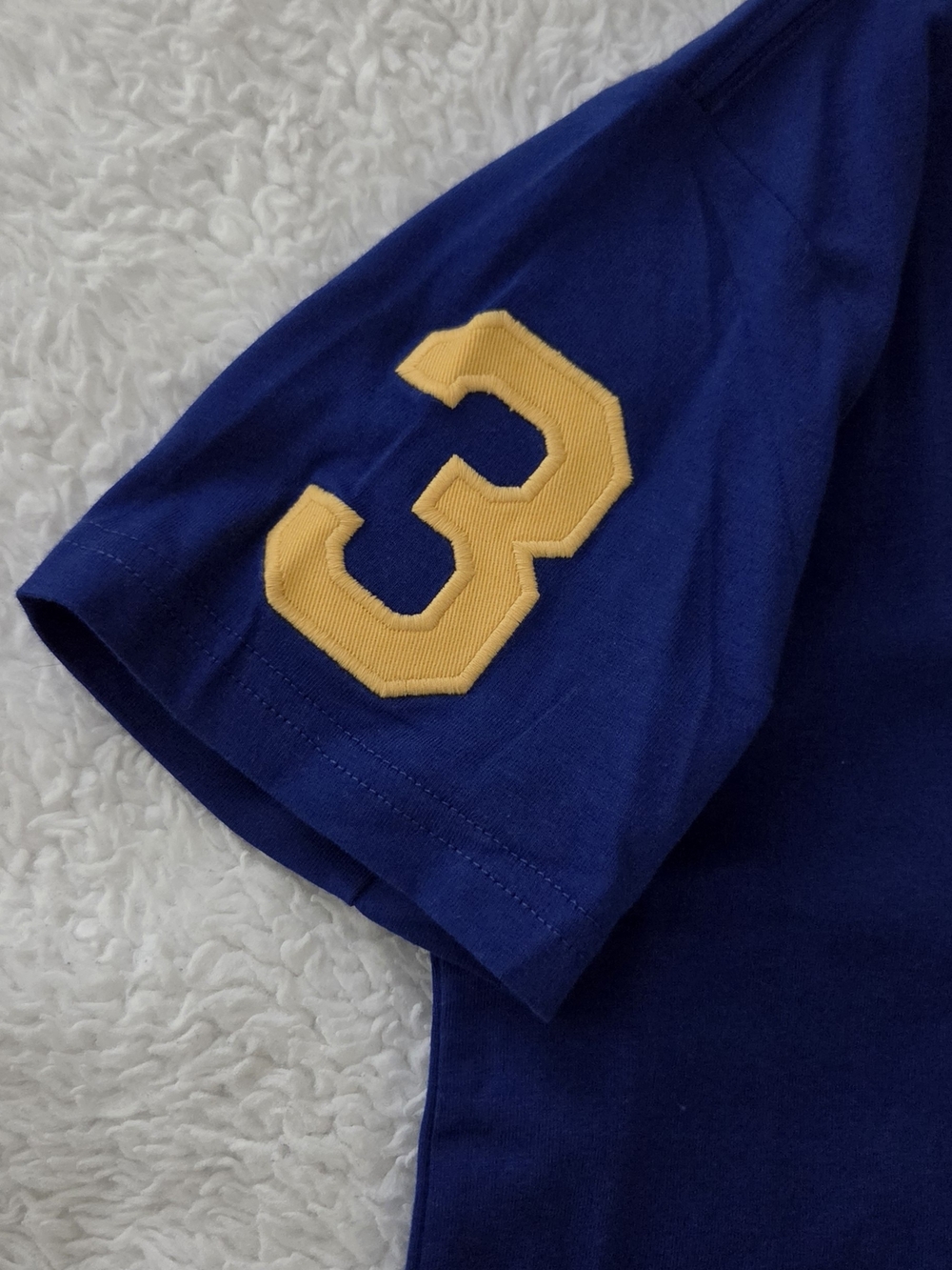 Polo by Ralph Lauren Royal Blue Short Sleeve Logo Tee with Yellow Accents. - Picture 4 of 5